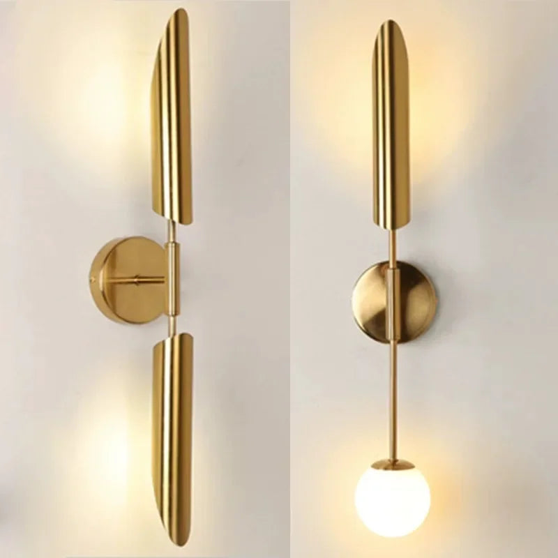 LustraVogue Aura – Luxe Moderne Wandlamp met Glazen Kap - wandlamp - sfeerbeeld