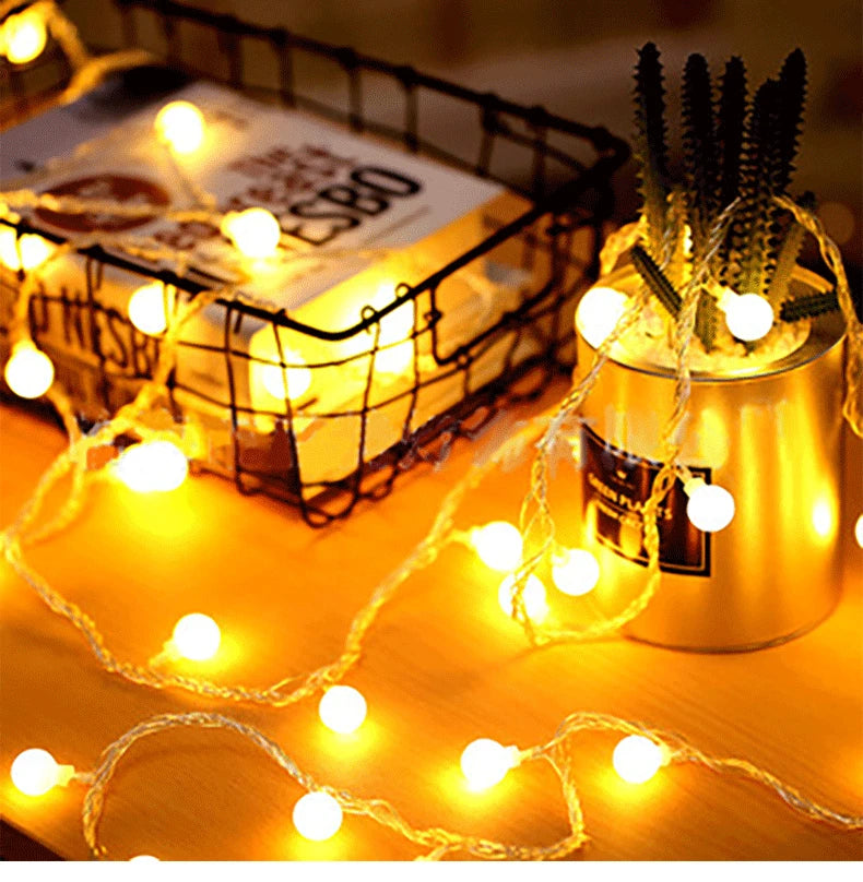 LumiGlobe 10M Kleine Bol Fairy Lights – USB/Batterij - hanglampen - zijaanzicht