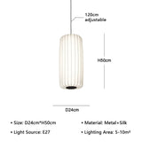 Modern Japanese Wabi Sabi Zijdehanglamp