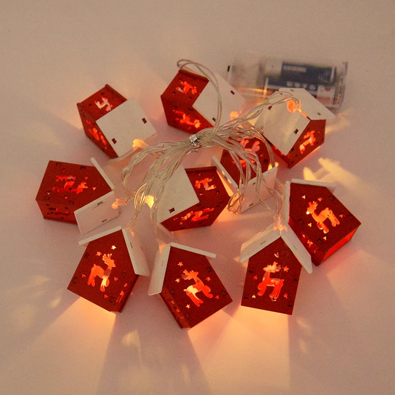 NordiHaus Houten Kersthuis LED Lichtslinger
