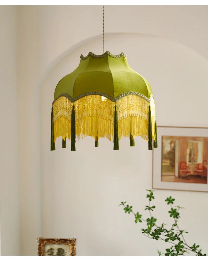 ChâteauLumière Franse Retro Koper & Stoffen Kwast Chandelier