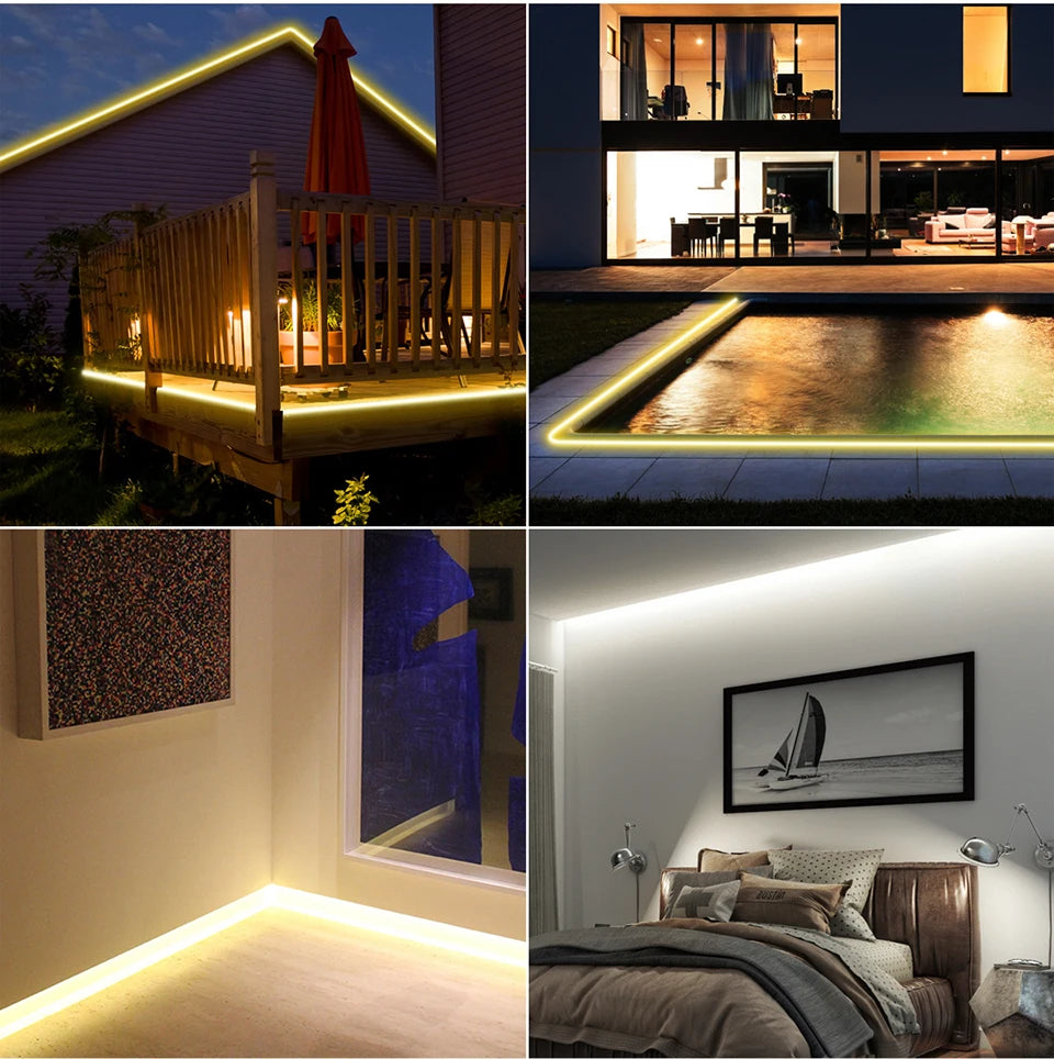 NeoGlow COB LED Neon Lichtstrip – 5M / 10M / 20M / 30M 110V–220V Waterproof LED - buitenverlichting - in de kamer