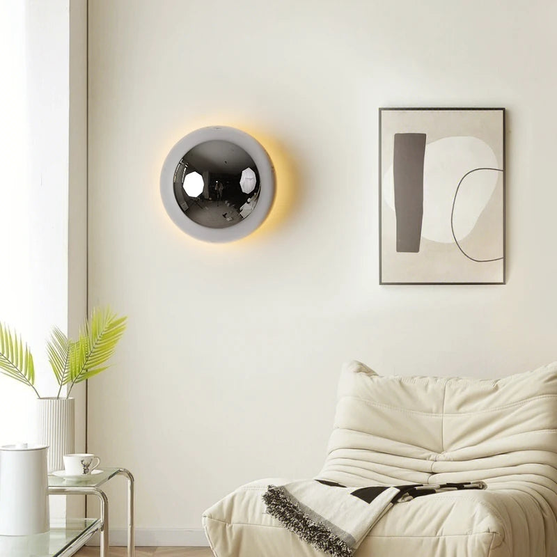 LumiBau Luxe Bauhaus Ronde Wandlamp - wandlamp - sfeerbeeld