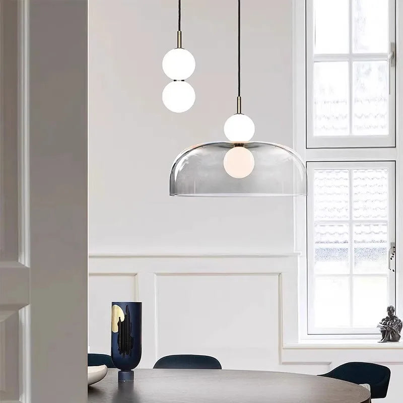 NordLume DuoSphere – Scandinavische Dubbele Glazen Hanglamp - hanglampen - in de kamer