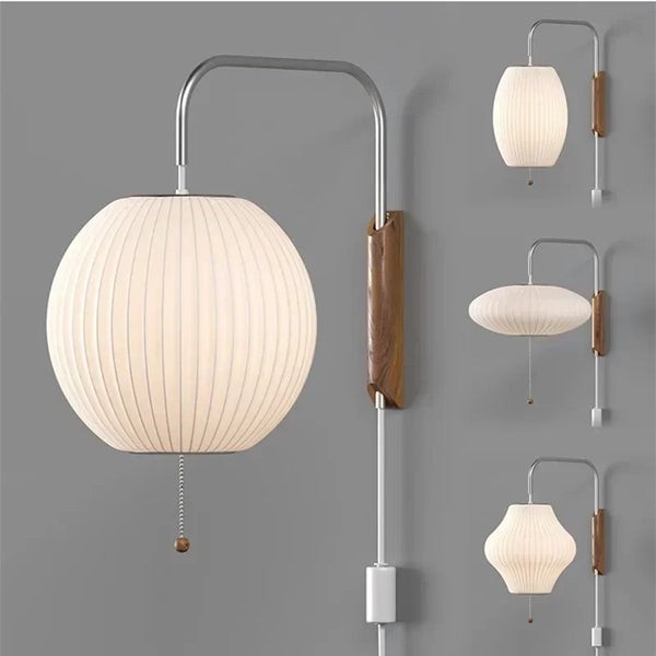 SakuraSilk – Japanse Handgeweven Zijde Wandlamp