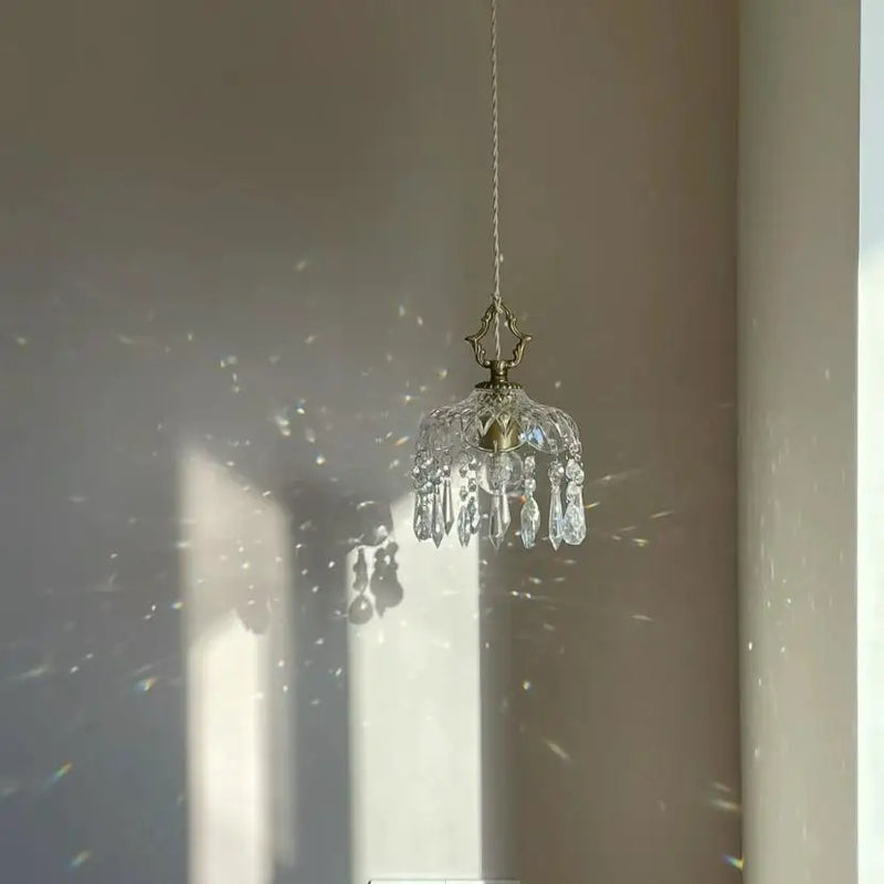 Franse Retro Glazen Hanglamp
