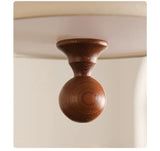 Wabi Sabi Vintage Plafondlamp – Cirkelvormige Groene/Witte Stoffen Lamp