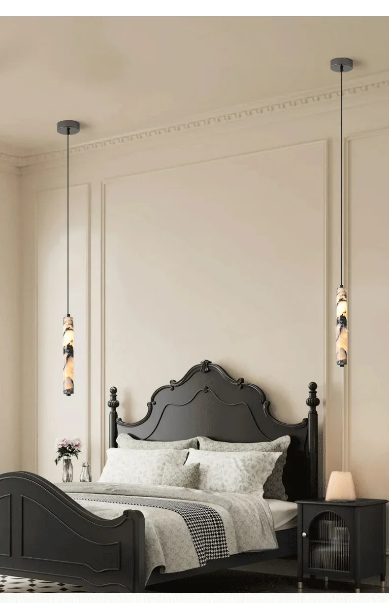 LuminaStone Luxe Natuursteen Hanglamp - plafondlamp - zijaanzicht