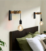 RetroLume – Vintage Wandlamp van Hout & IJzer met LED E27 | Industrieel & Loft Design