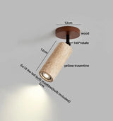 LumiSabi Travertin Natuursteen LED Plafondlamp – Moderne Wabi-Sabi Lamp