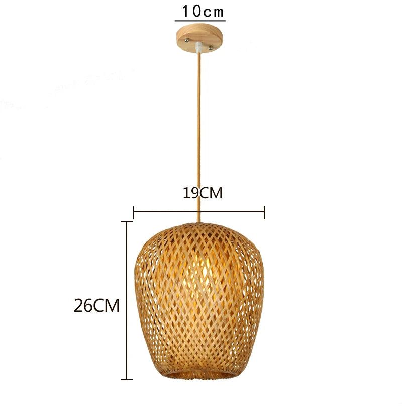 ZenWeave Bamboe Hanglamp – Handgeweven Oosterse Stijl voor Huis en Restaurant
