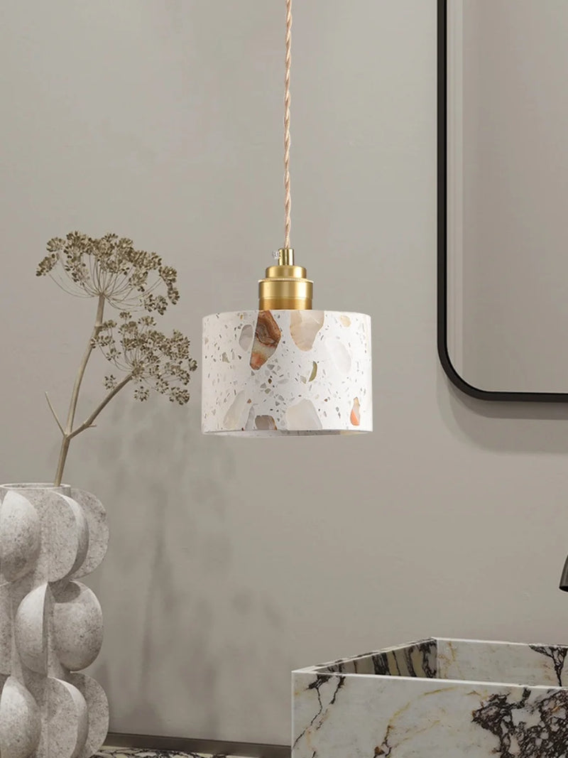 TerraLume LED Hanglamp – Moderne Terrazzo & Koper Designlamp