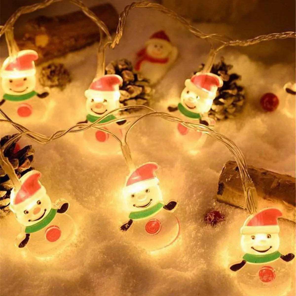 LumiJoy Kerst LED Slinger – Kerstboom, Sneeuwpop & Kerstman Lichtsnoer - buitenverlichting - materiaaldetail