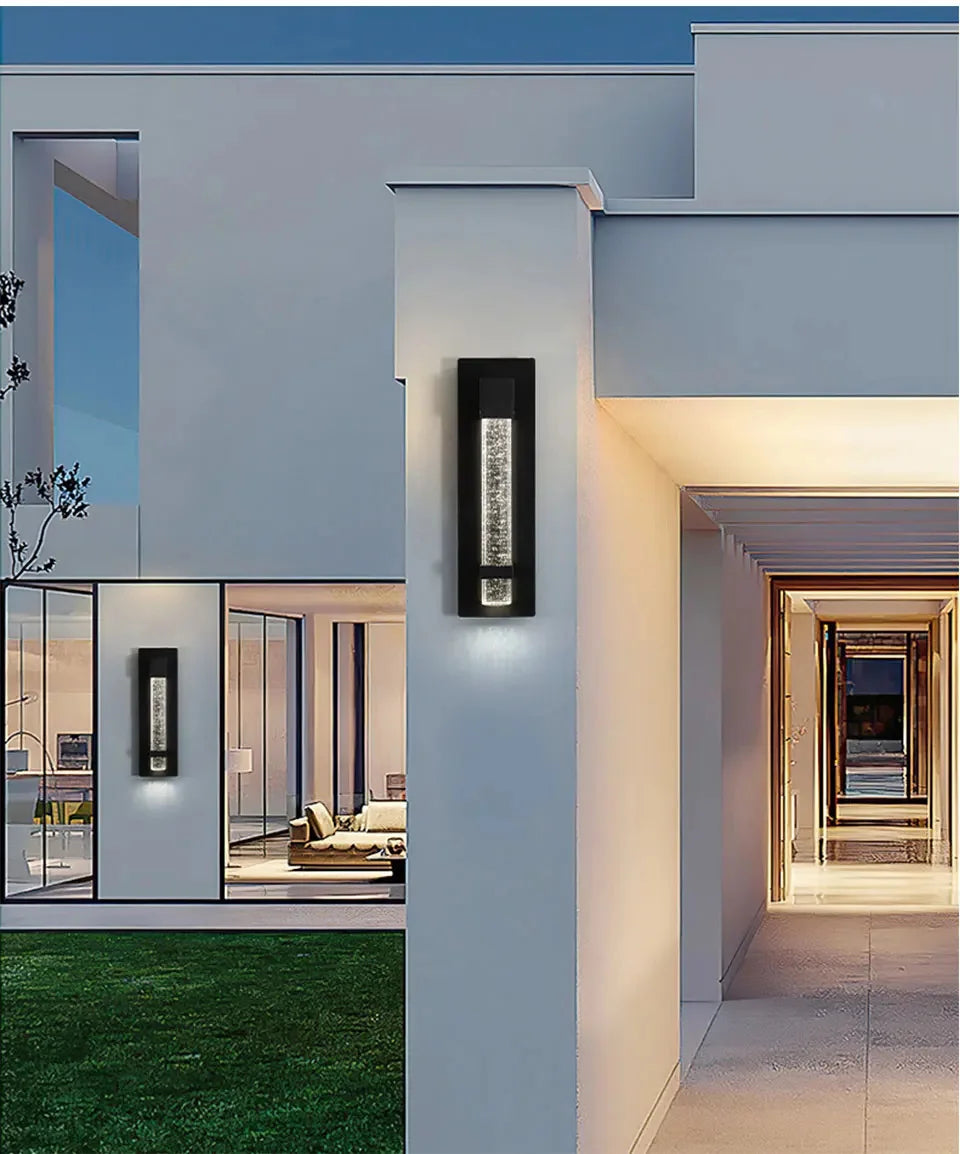 CrystalLux Buitenwandlamp – Moderne Waterdichte Wandverlichting met K9 Kristal & Anti-Roest Aluminium - buitenverlichting - g