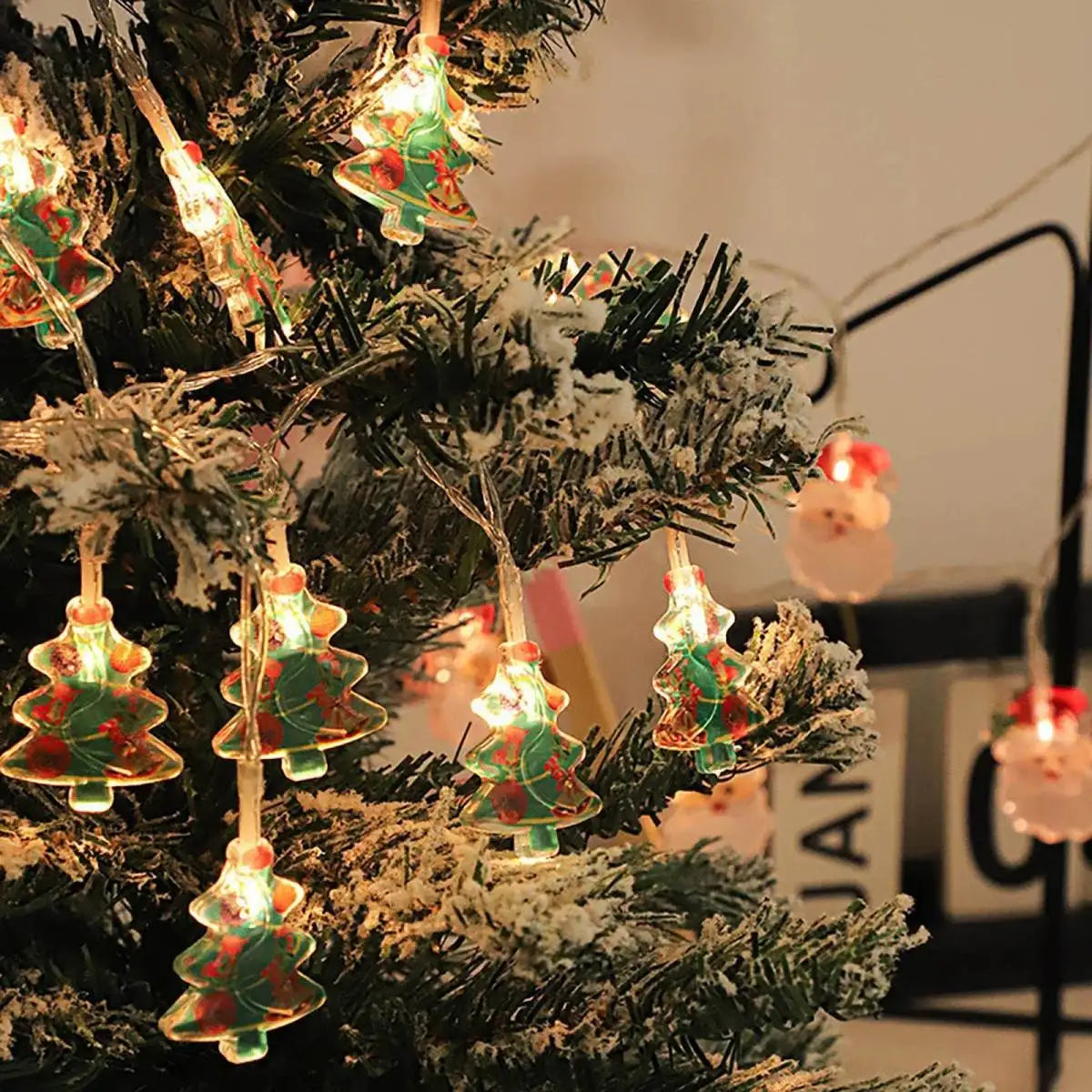 LumiJoy Kerst LED Slinger – Kerstboom, Sneeuwpop & Kerstman Lichtsnoer - buitenverlichting - afmetingen