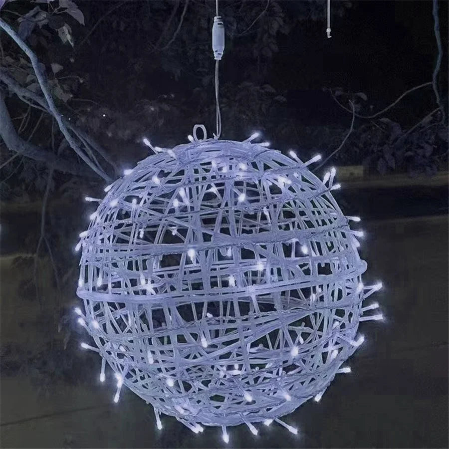 Kerst LED Rotanbal Slinger – Warme Feestverlichting & Buiten Fairy Garden Kerstverlichting