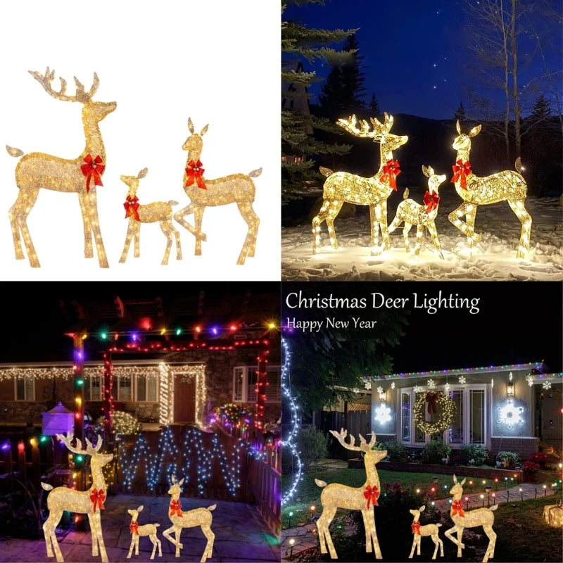 LumiGift 3-Delige Verlichte Cadeaudoos Set met LED - buitenverlichting - close-up