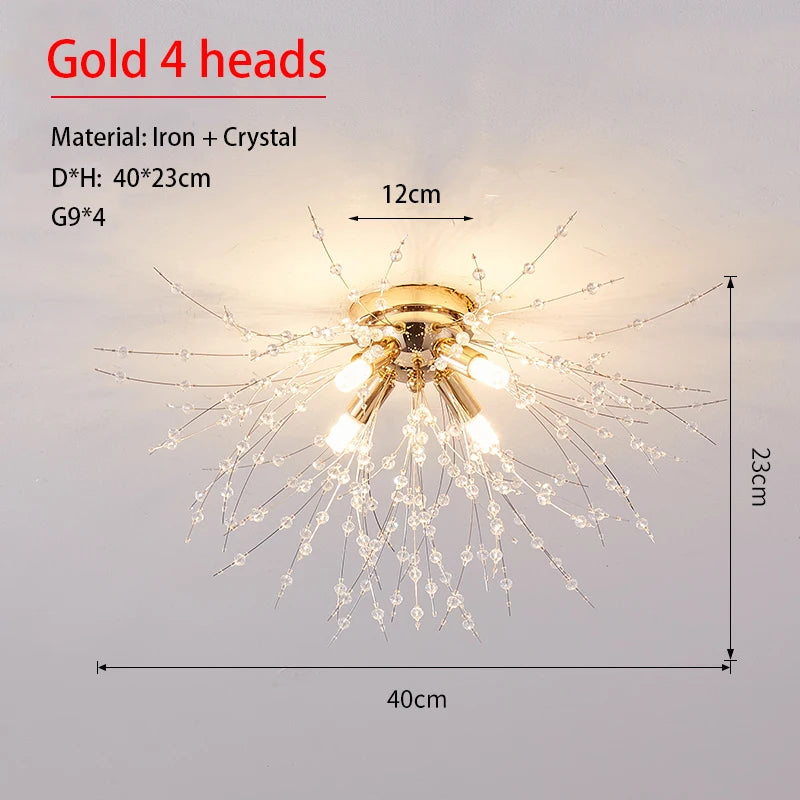 Dandeluxe Paardenbloem Kristal Plafondlamp - plafondlamp - close-up