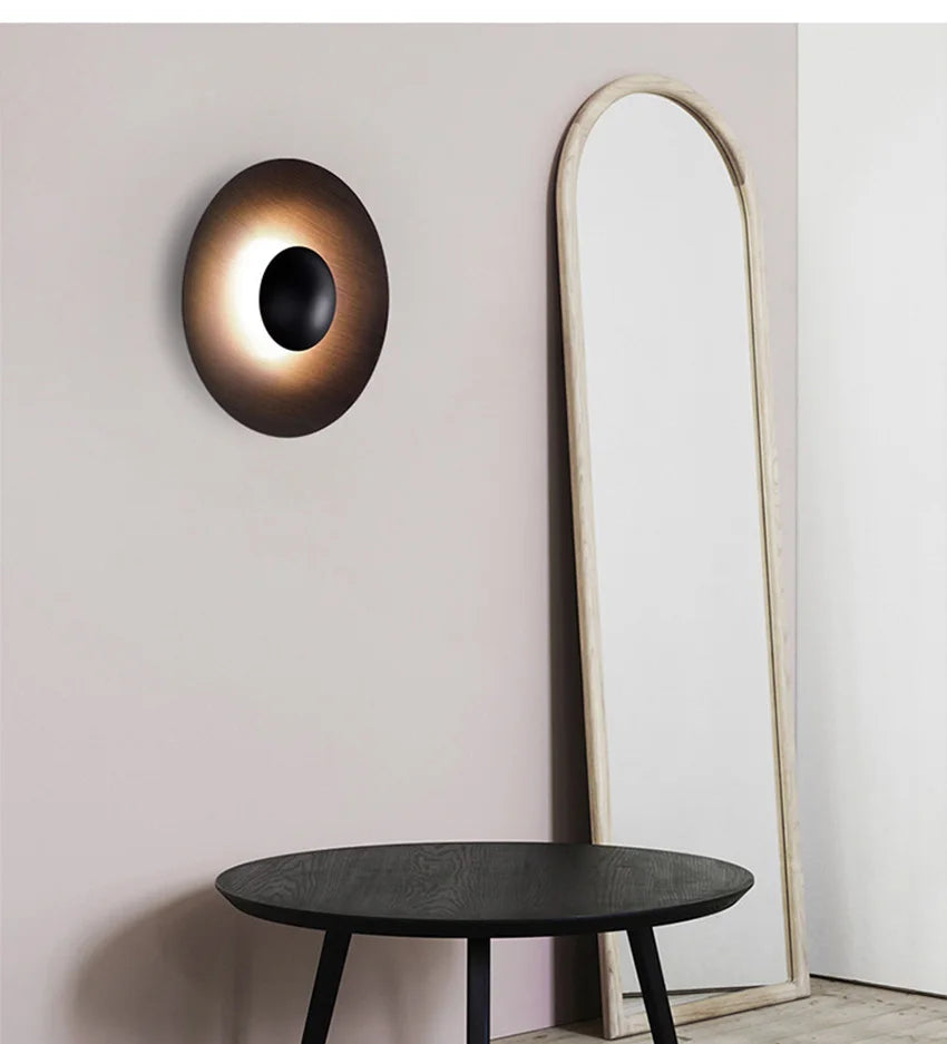 NordicGlow – Moderne Houten Rond LED Wandlamp - wandlamp