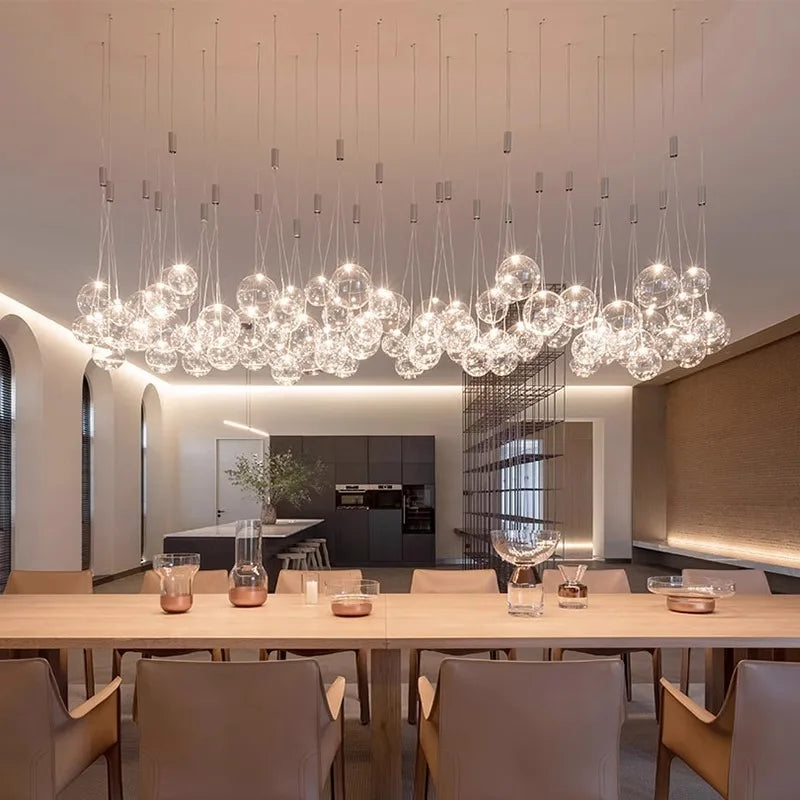 Luxe Glazen Bol Hanglamp - hanglampen - zijaanzicht
