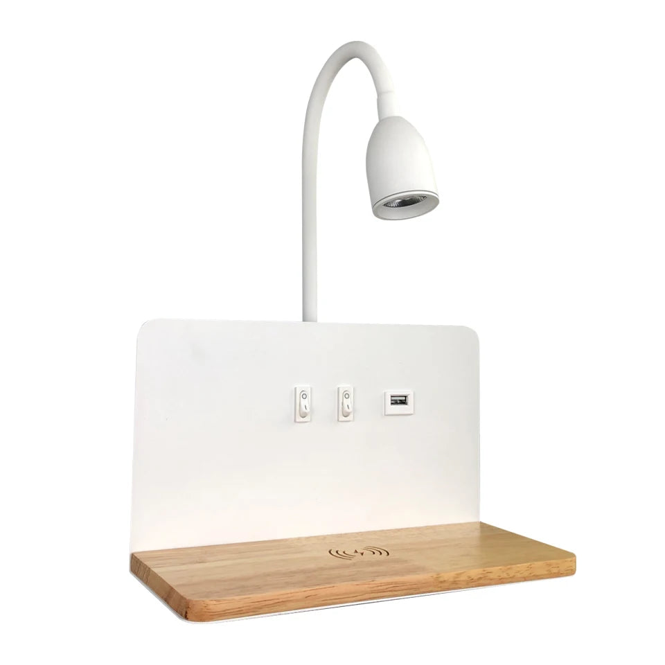 LumiCharge – Stijlvolle Wandlamp met Draadloos Opladen - wandlamp - in de kamer