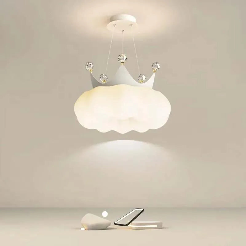 PrincessLume – Franse Kroonlamp met Crèmekleurige Windstijl - hanglampen - in de kamer