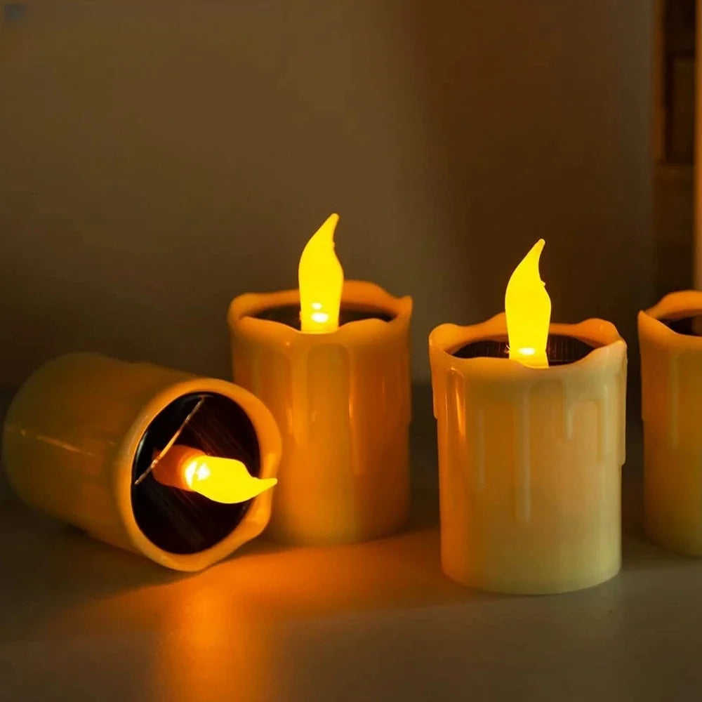 SOLAGLOW 6-Delige Solar LED Theelichtjes - tafellampen - sfeerbeeld