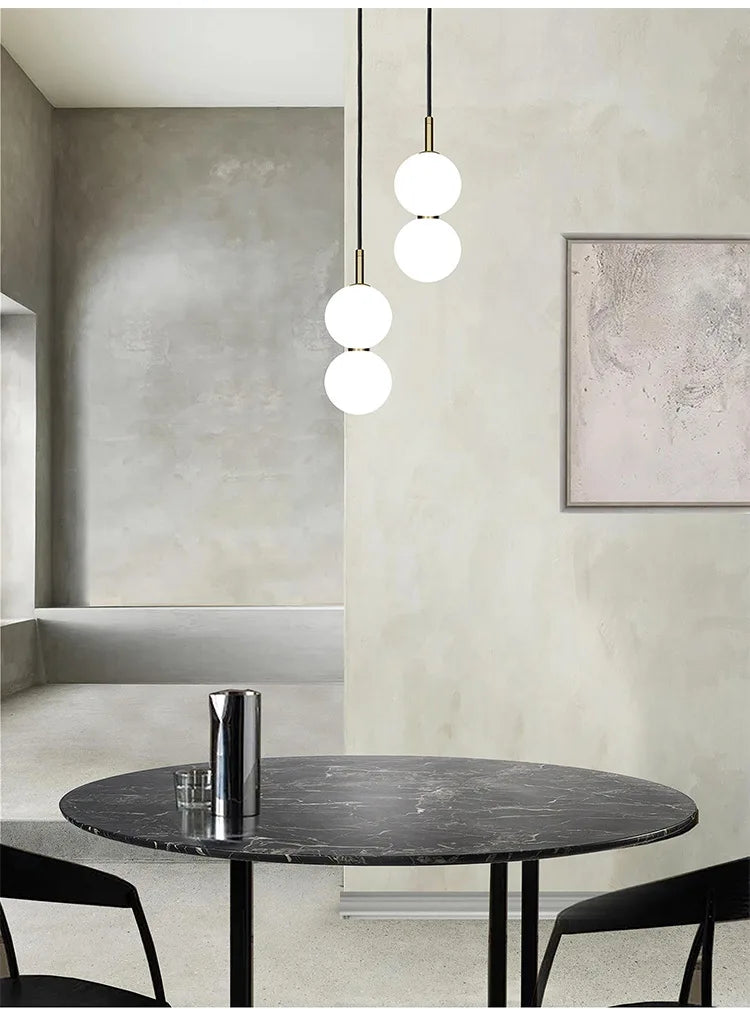 NordLume DuoSphere – Scandinavische Dubbele Glazen Hanglamp - hanglampen - gemonteerd