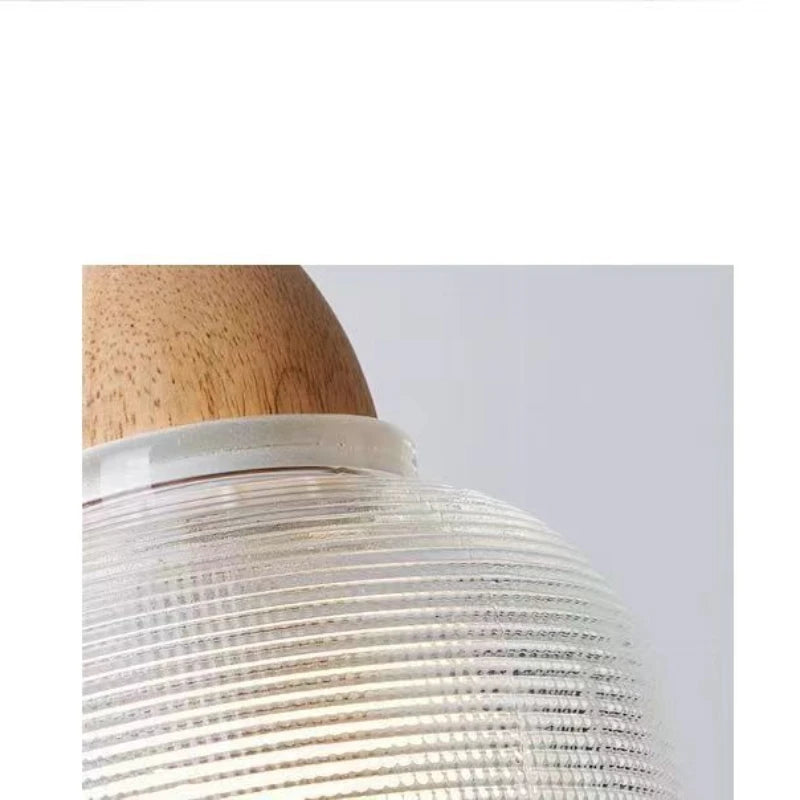 MizuGlow Japandi Wandlamp – Houten & Glazen Wandverlichting - wandlamp - zijaanzicht