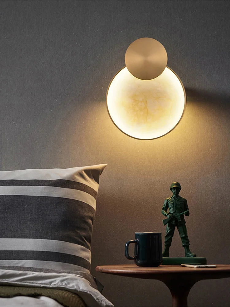 Round Marble Wall Lamp - wandlampen - in de kamer