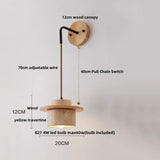 LumiTravert Wandlamp – LED Natuursteen & Hout Design met Trekschakelaar