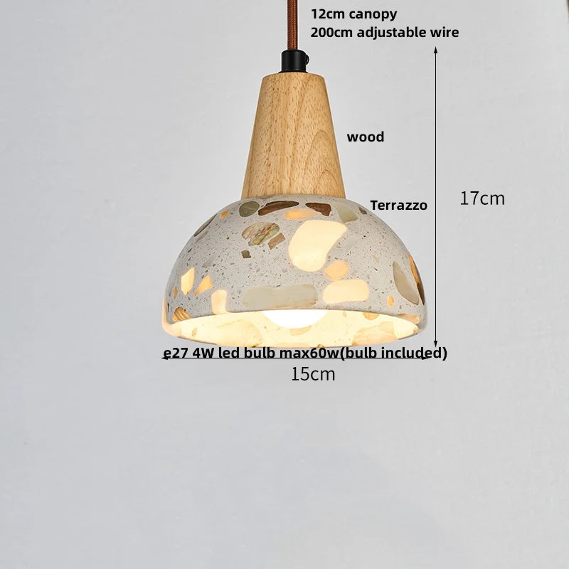 TerraLume LED Hanglamp – Moderne Terrazzo & Koper Designlamp - hanglampen - afmetingen