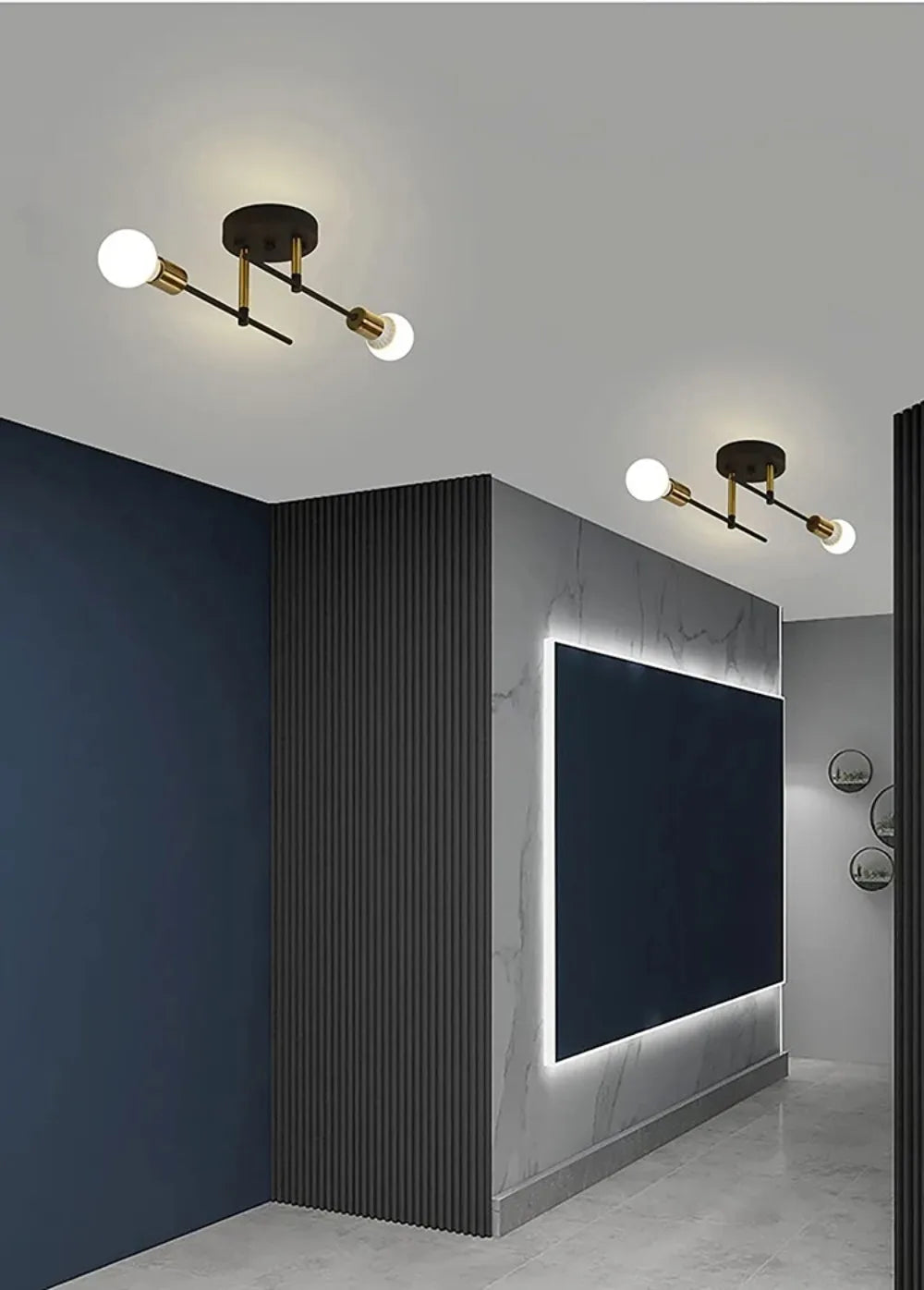 VintageGlow Dubbele Kop Plafondlamp - plafondlamp - verlicht