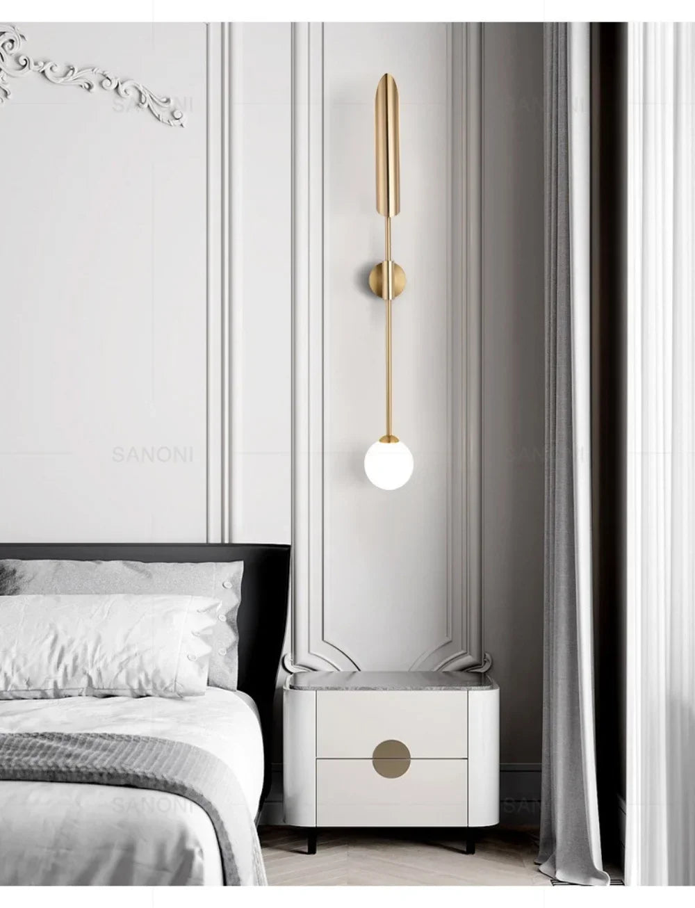 LustraVogue Aura – Luxe Moderne Wandlamp met Glazen Kap - wandlamp - materiaaldetail