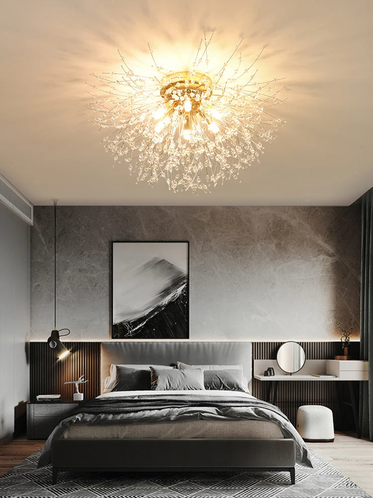 Dandeluxe Paardenbloem Kristal Plafondlamp - plafondlamp - in de kamer