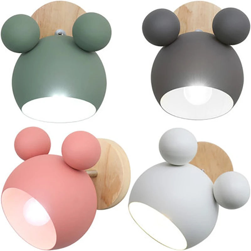 Nordic Mickey Wandlamp – Designlamp voor Slaapkamer, Hal & Kinderkamer - wandlamp & tafellamp - close-up
