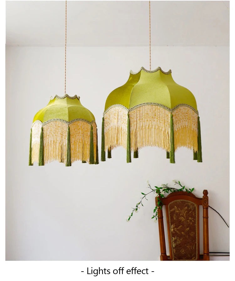 ChâteauLumière Franse Retro Koper & Stoffen Kwast Chandelier