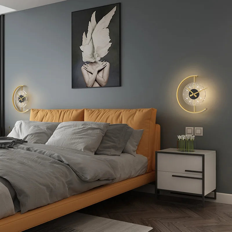 Nordic Clock Wall Lamp - wandlamp - in de kamer