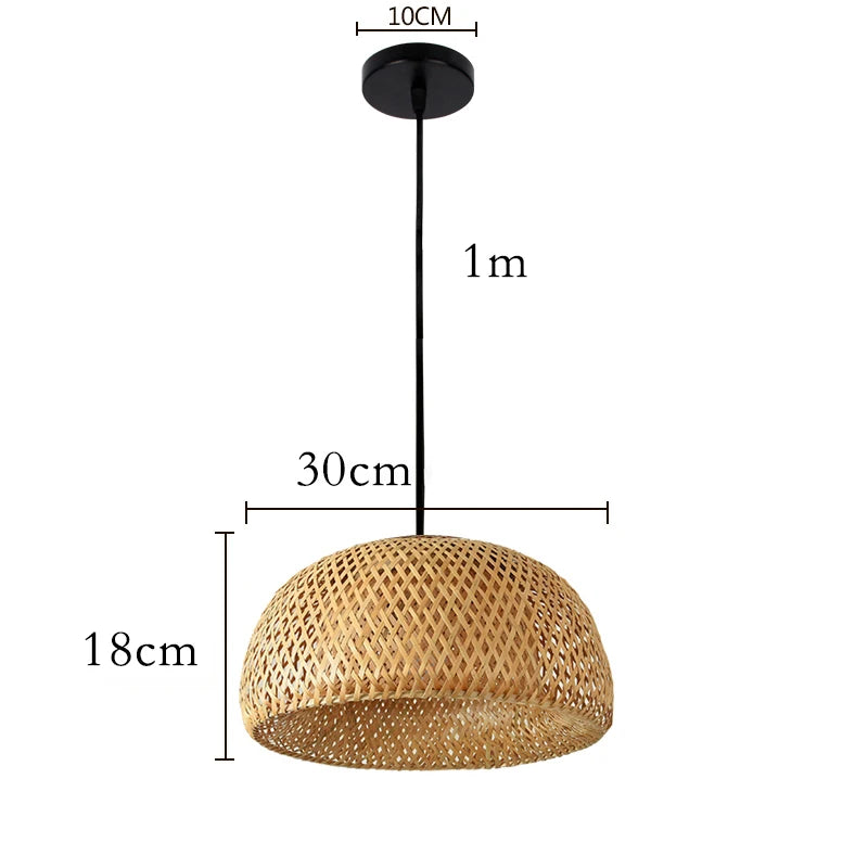 ZenWeave Bamboe Hanglamp – Handgeweven Oosterse Stijl voor Huis en Restaurant
