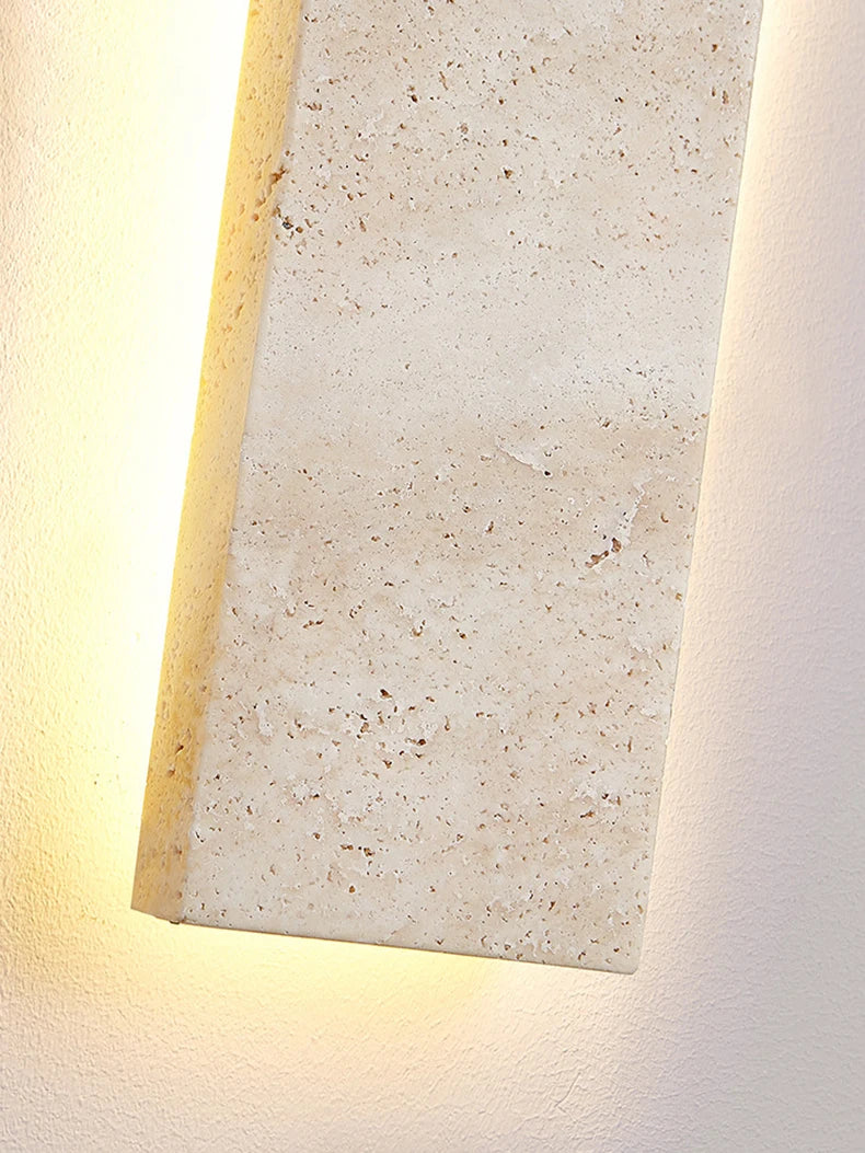 StoneGlow Recta – Moderne Wandlamp van Natuursteen