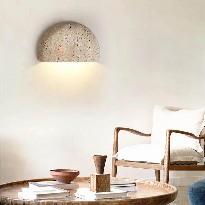 WABIKU Natuursteen Wandlamp - wandlamp - zijaanzicht