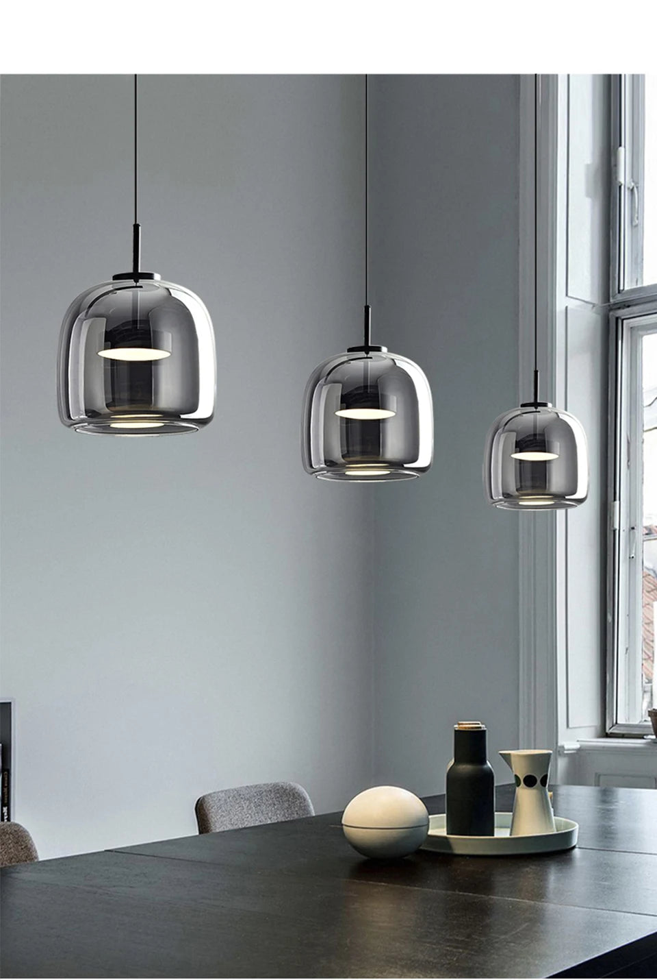 LumiGlow – Elegante Glassteen Hanglamp met LED-verlichting - hanglampen - in de kamer
