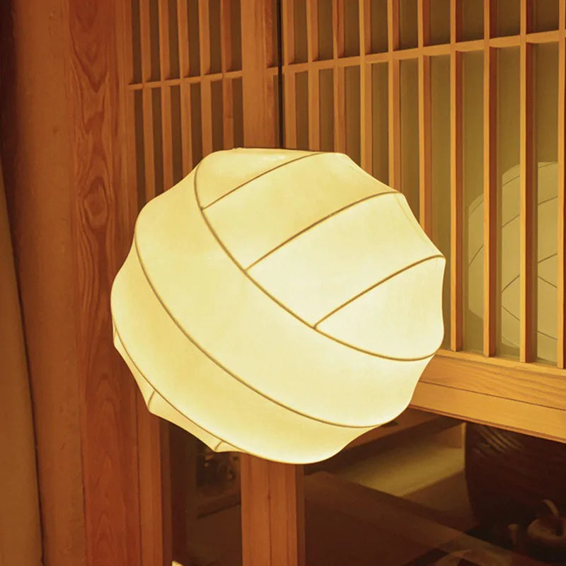 Wabi Sabi Zijde Hanglamp – Japanse Minimalistische Ronde Plafondlamp - hanglampen
