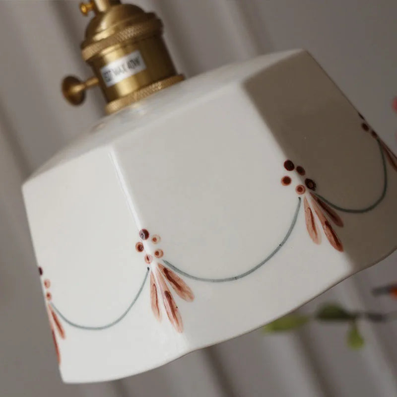 Japans Retro BrassGlow Keramische Hanglamp - hanglampen - close-up