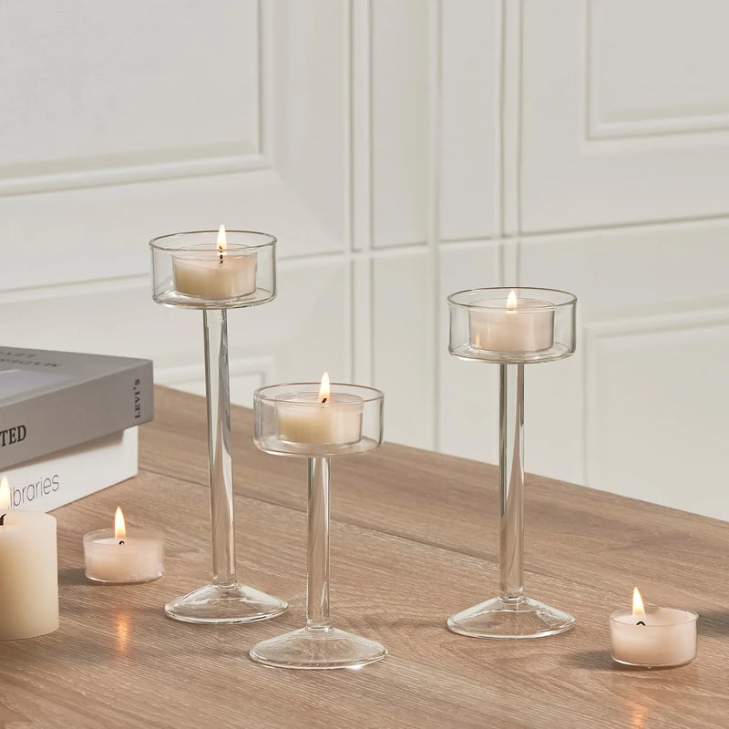 LumaVase Glazen Kandelaar Set
