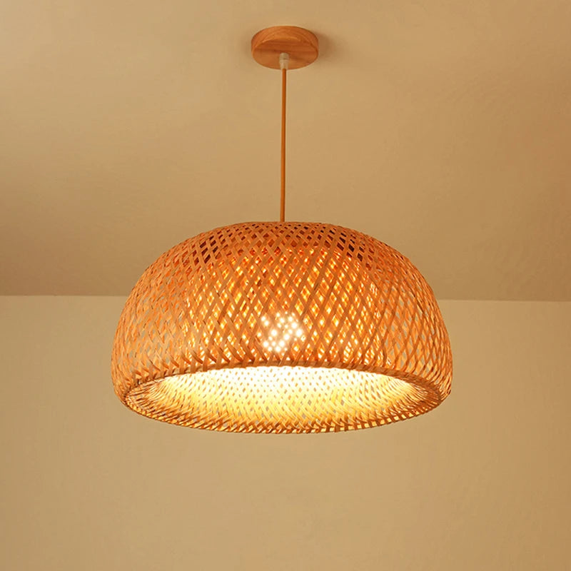 ZenWeave Bamboe Hanglamp – Handgeweven Oosterse Stijl voor Huis en Restaurant