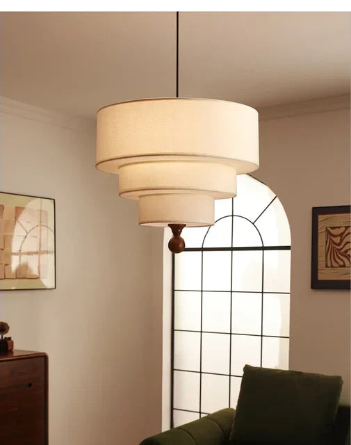 Boho Green Fabric Hanglamp - hanglampen - zijaanzicht