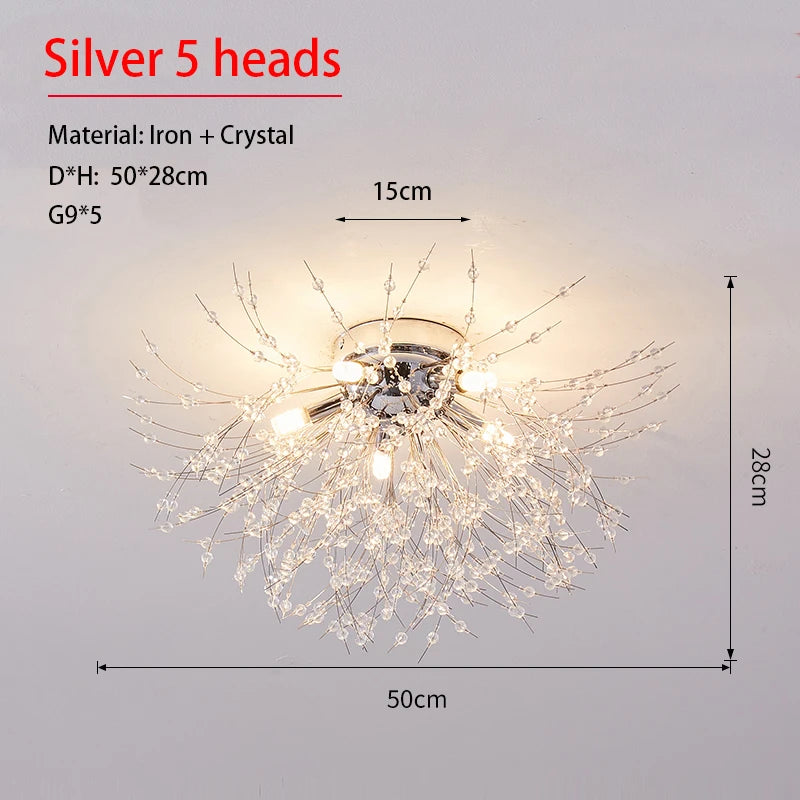 Dandeluxe Paardenbloem Kristal Plafondlamp - plafondlamp - in de kamer
