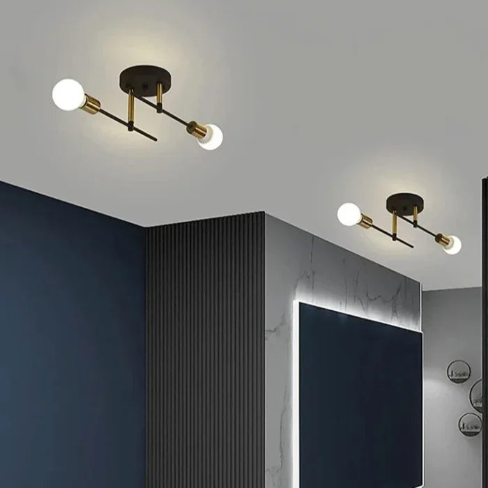 VintageGlow Dubbele Kop Plafondlamp - plafondlamp - detail