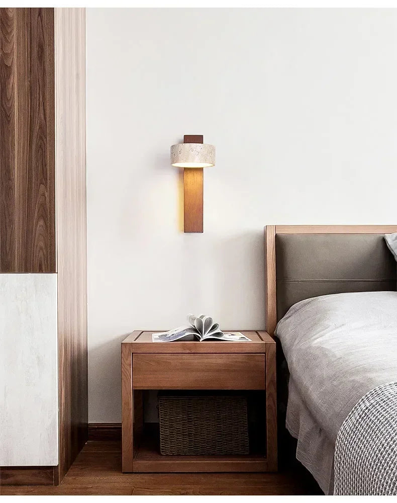 AureaCave Wabi-Sabi Travertin Wandlamp